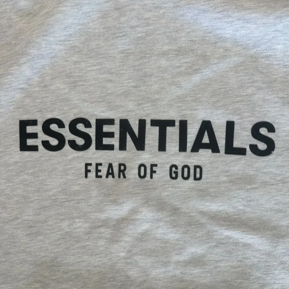 Fear of God Essentials Light Oatmeal Pullover Hoodie Size Medium Preloved